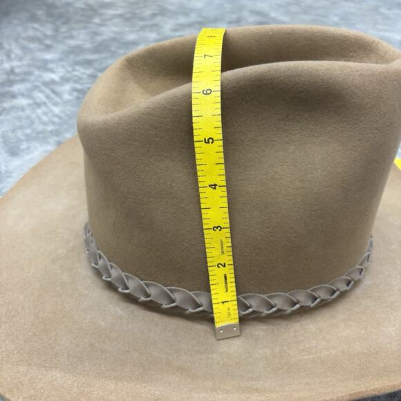 John B Stetson Company Western Hat Mens 4X Beaver Wide Brim Feather Braided Tan - Picture 15 of 16